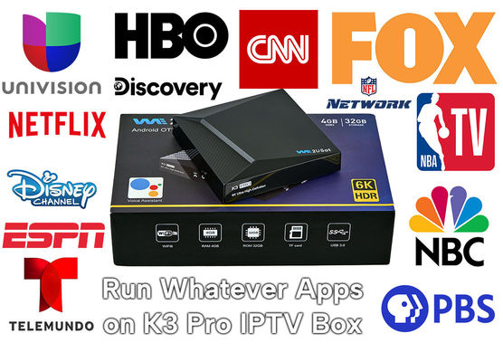جعبه IPTV اندرویدی سفارشی 4K HD 2.4G/5G WIFI BT5.0 2G رام 8G We2u K3 Pro